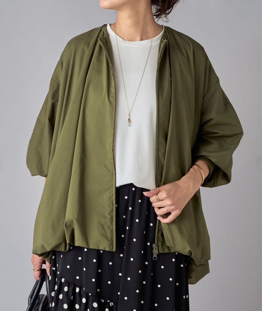 【極美品】BEARDSLEY ソデパフバルーンブルゾン カーキ