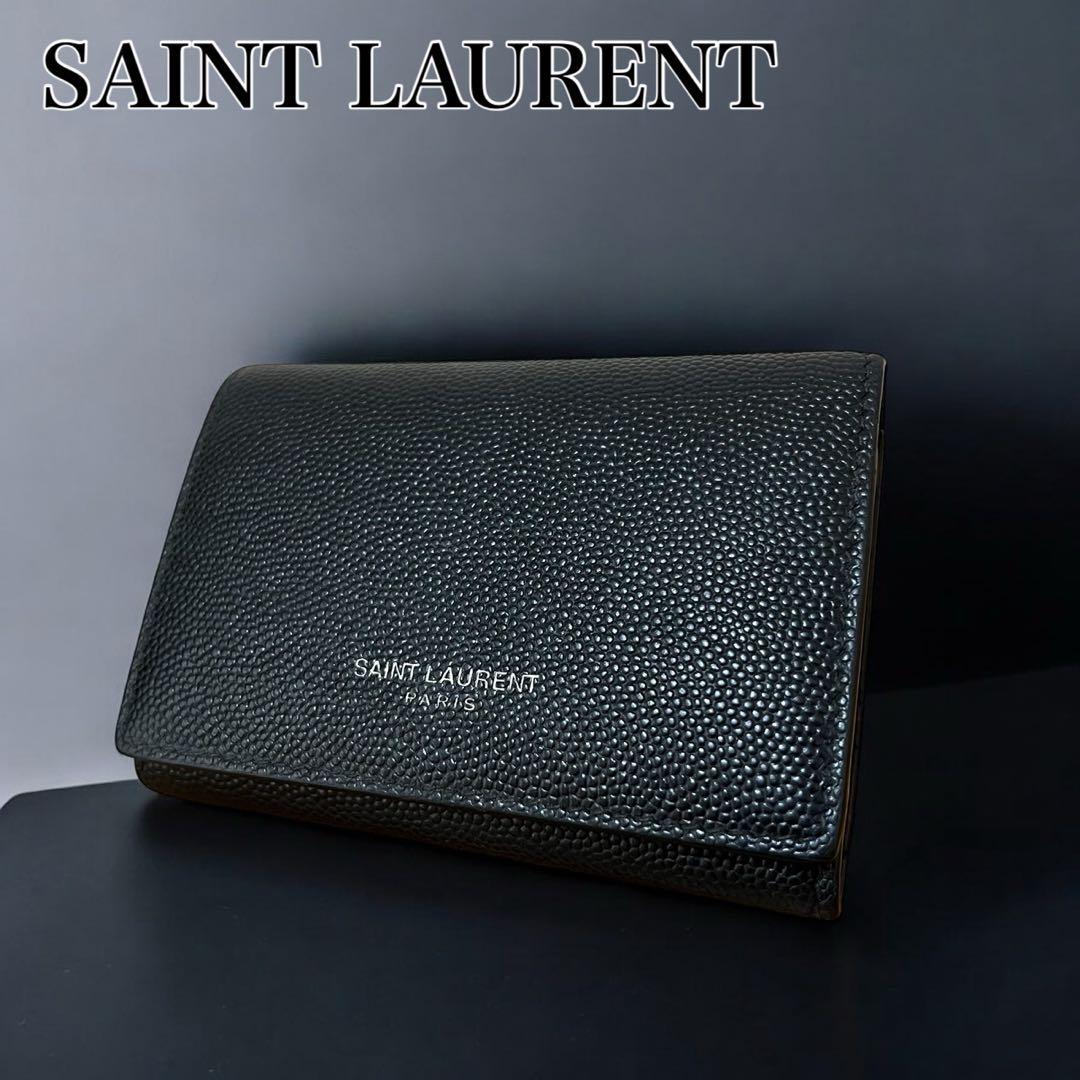 美品　サンローラン　パリ　キーケース　メンズ　ブラック　黒　カーフ　レザー　６連