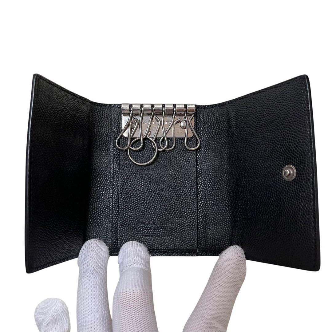 美品　サンローラン　パリ　キーケース　メンズ　ブラック　黒　カーフ　レザー　６連