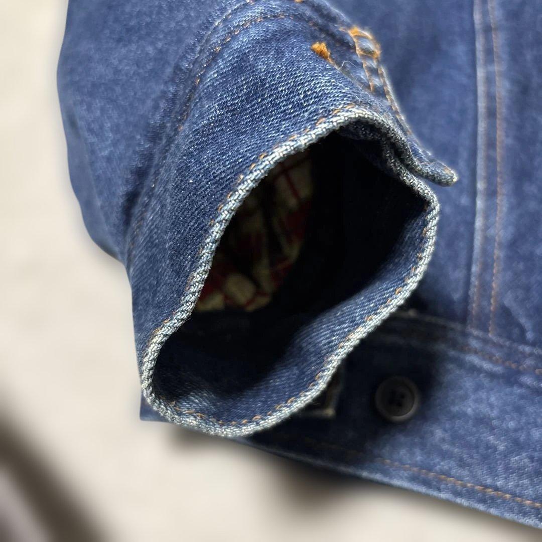 美品　ワンダフルワールド くま刺繍ワッペン デニムジャケット カネコイサオ　短丈