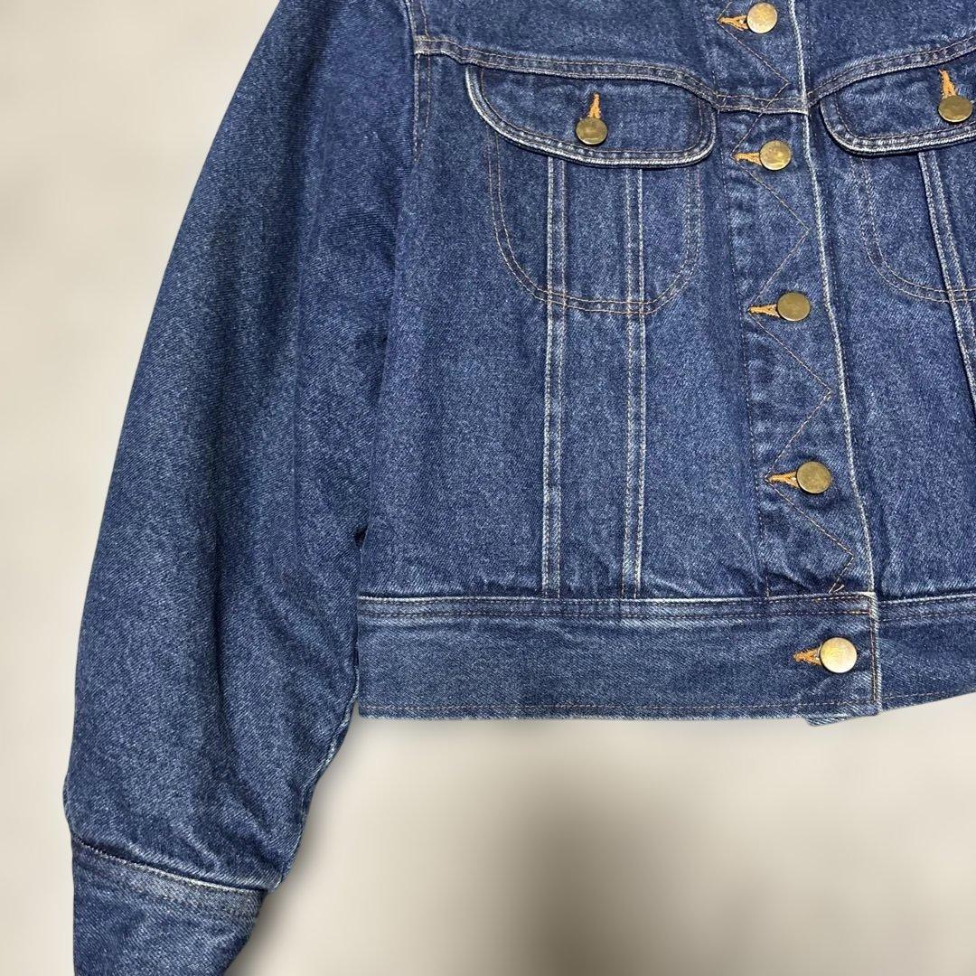 美品　ワンダフルワールド くま刺繍ワッペン デニムジャケット カネコイサオ　短丈