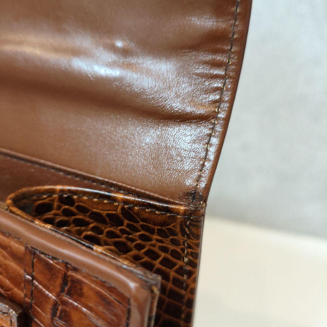 高級品　美品★アミエット amiiet 本革　クロコダイル　ハンドバッグ
