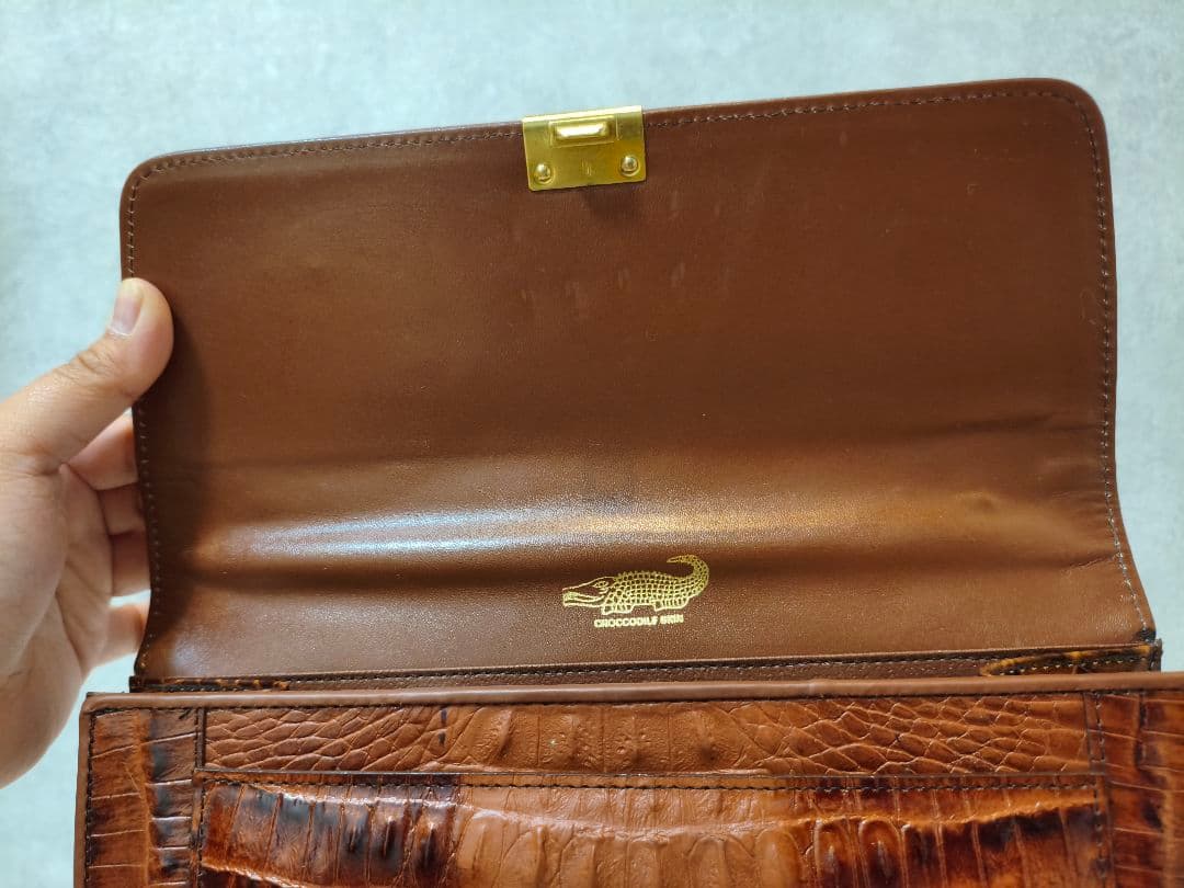高級品　美品★アミエット amiiet 本革　クロコダイル　ハンドバッグ
