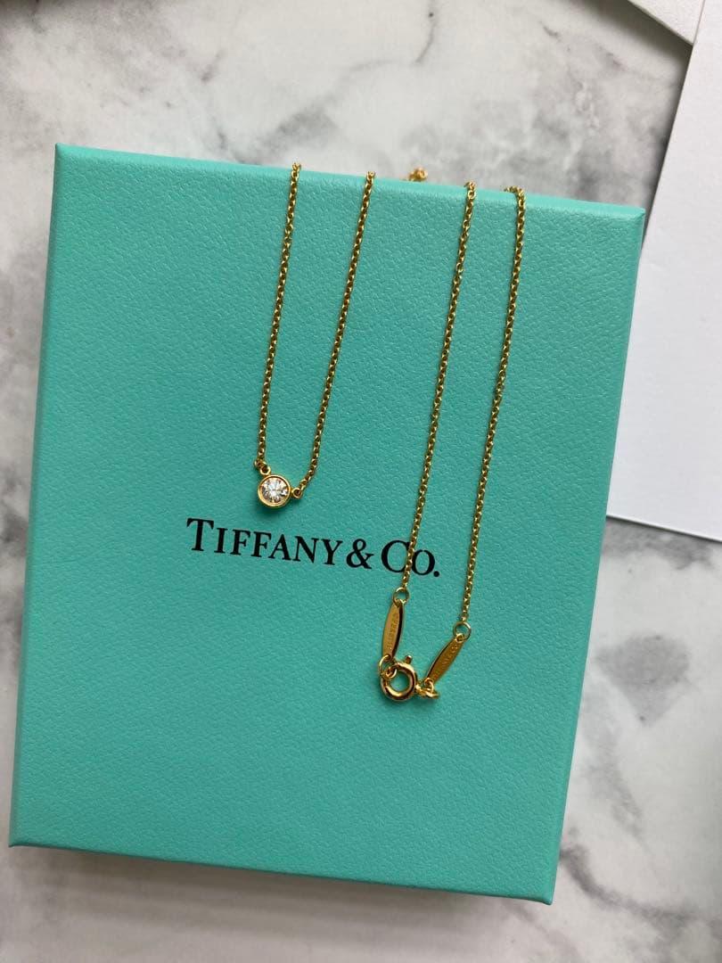 l*y様 ティファニー バイザヤード YG 0.14ct K18 ネックレス