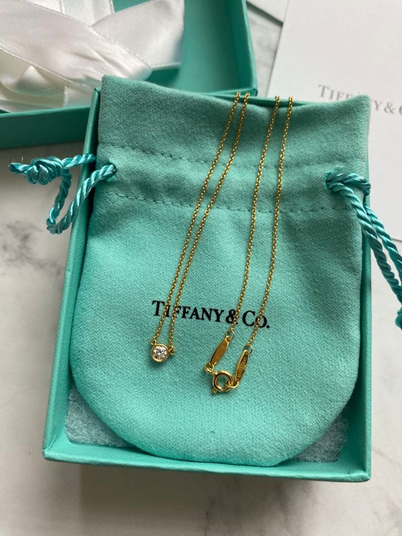 l*y様 ティファニー バイザヤード YG 0.14ct K18 ネックレス