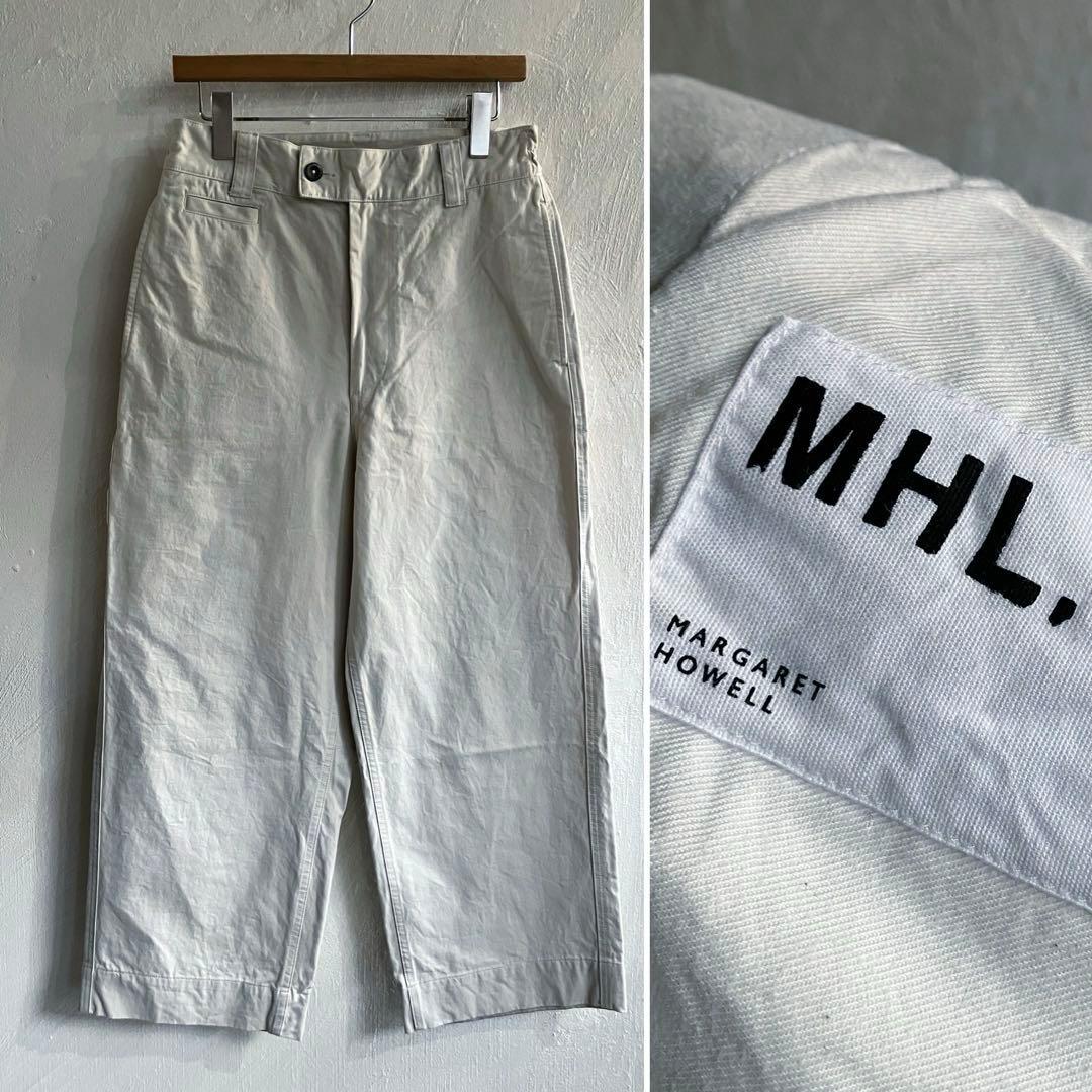 24SS MHL. WASHED COMPACT COTTON ワークパンツ