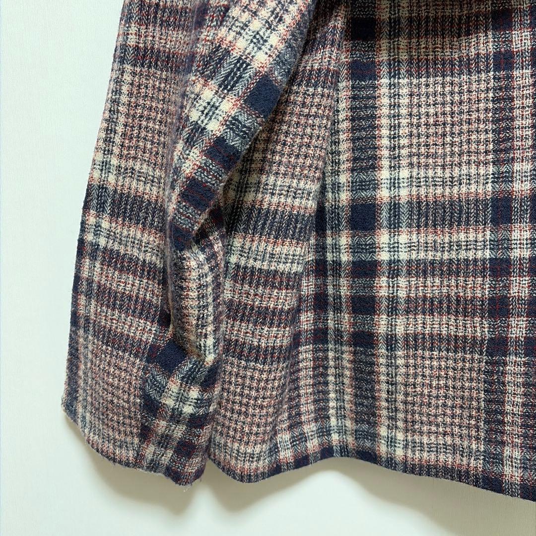 美品 コットンハウスアヤ コート アウター チェック ナチュラル 日本製 M