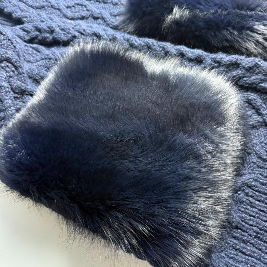 Crucianiクルチアーニ　カシミヤ混　フォックスファーポケット　ニットベスト