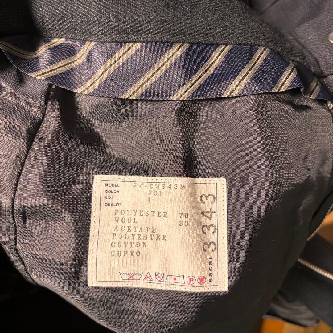 sacai 24ss ストライプ　セットアップ　スーツ　ジャケット　スラックス