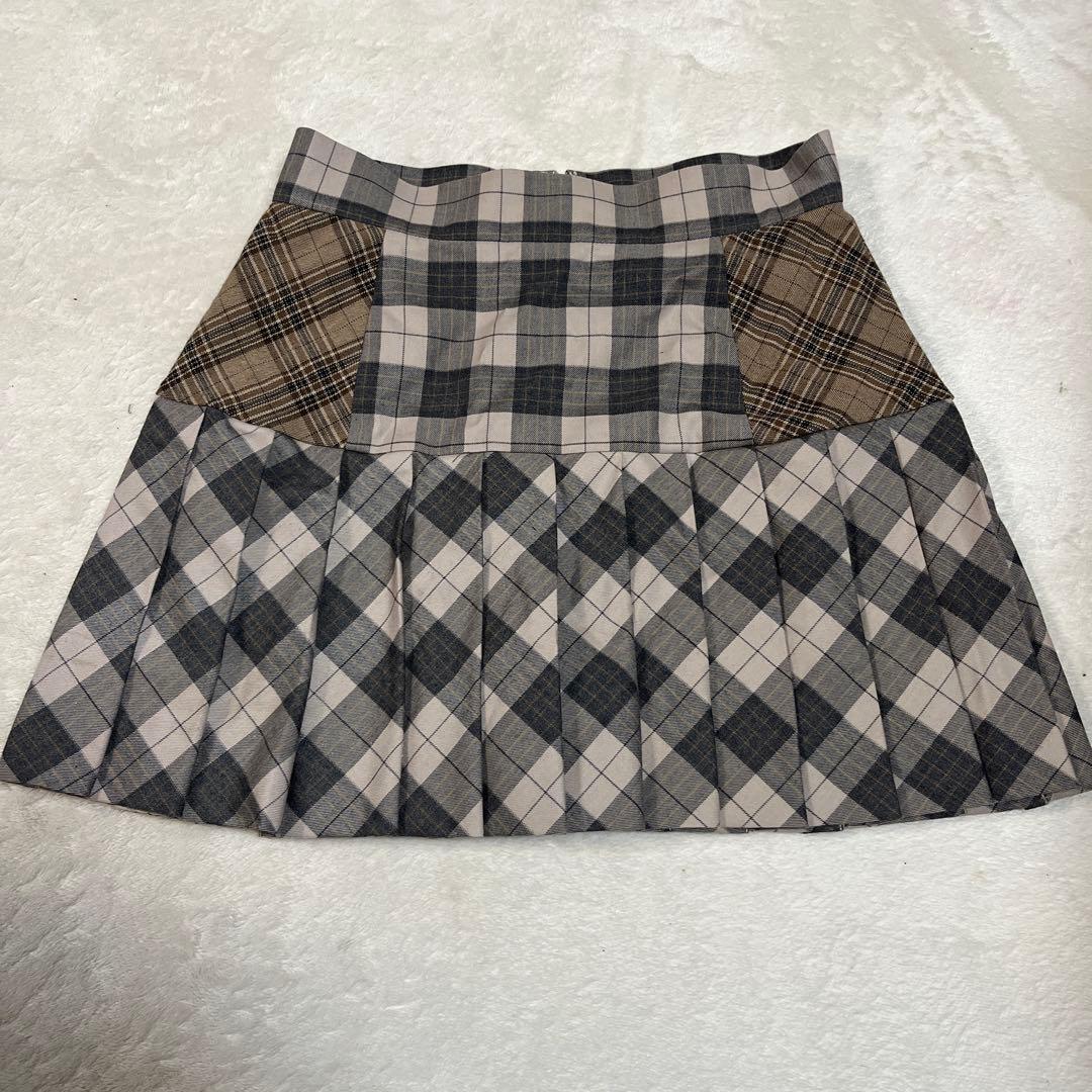 スカート ANDMARY Coco check pleats skirt beige