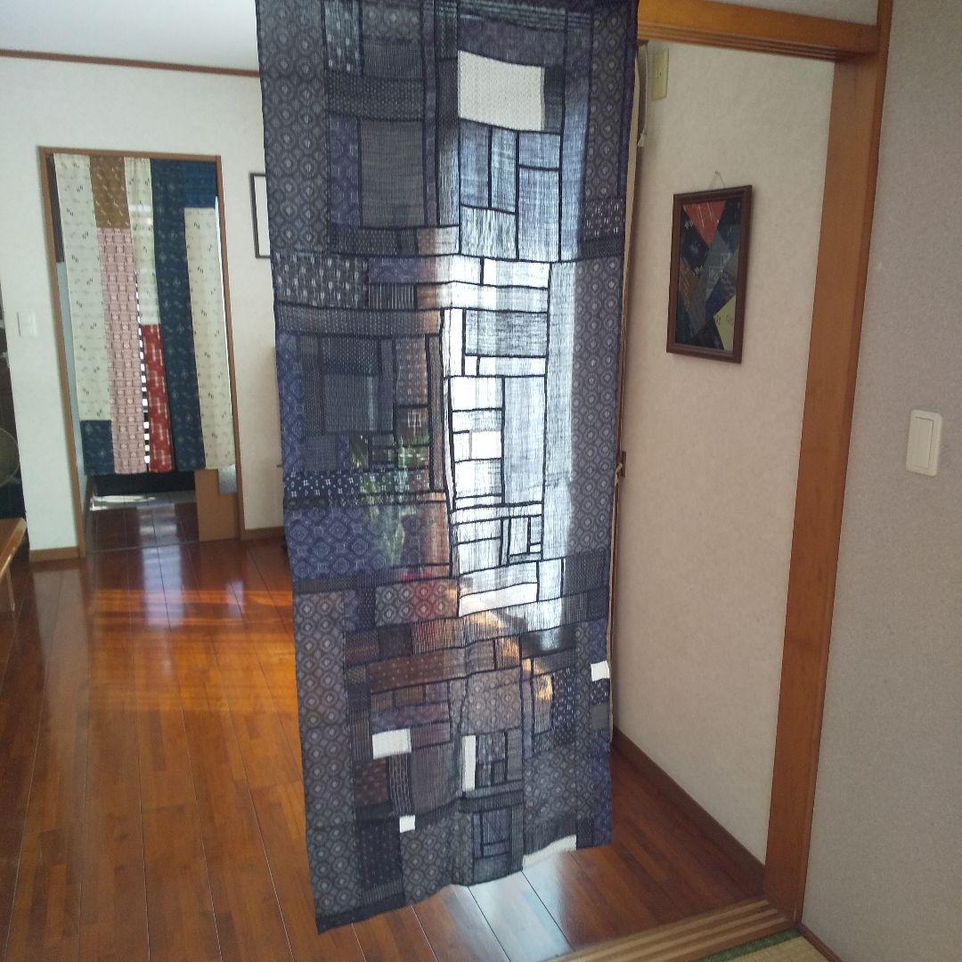 能登•近江•越後上布のポシャギ風タペストリー
