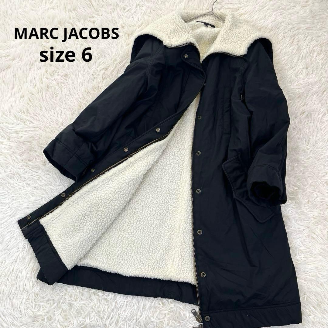 マークジェイコブス ボア フーデットモッズコート セーラーカラー 黒 2way