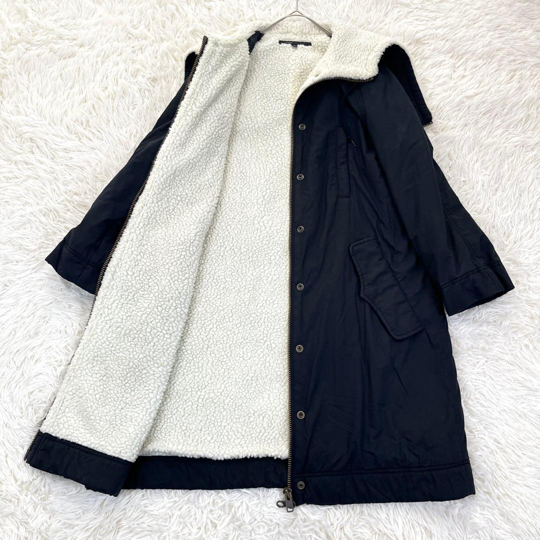 マークジェイコブス ボア フーデットモッズコート セーラーカラー 黒 2way