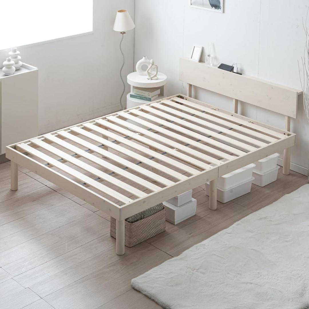 タンスのゲン すのこベッド ベッドフレーム シングルベッド ローベッド ホワイト