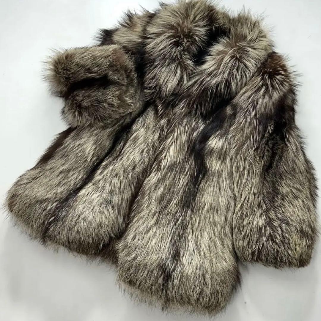 ボリューム◎13号　シルバーフォックス ファーコート 狐 太畝　大きいサイズ