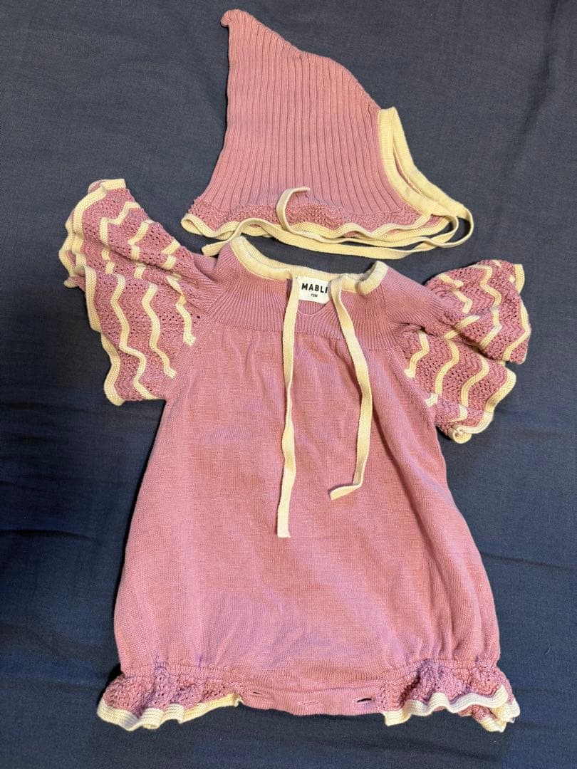 MABLI 小人ロンパース 帽子 ピンク