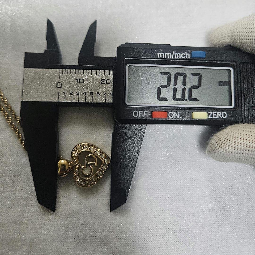 【美品】Christian Dior ネックレス ハートロゴ ラインストーン