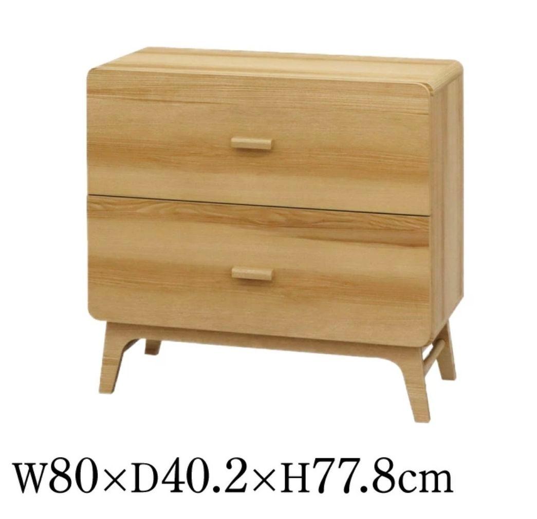 ルント 木製チェスト RU-802C(NA) W80×D40.2×H77.8cm