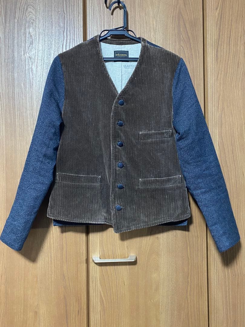 【限定値引】グラッドハンド　ミグラント　ジャケット　ノーカラー S ブラウン
