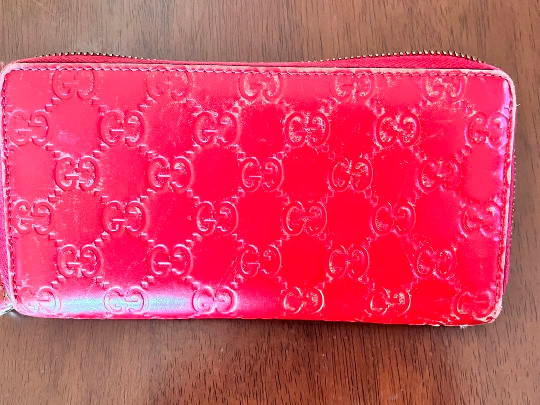 GUCCI チェリー装飾 長財布 赤