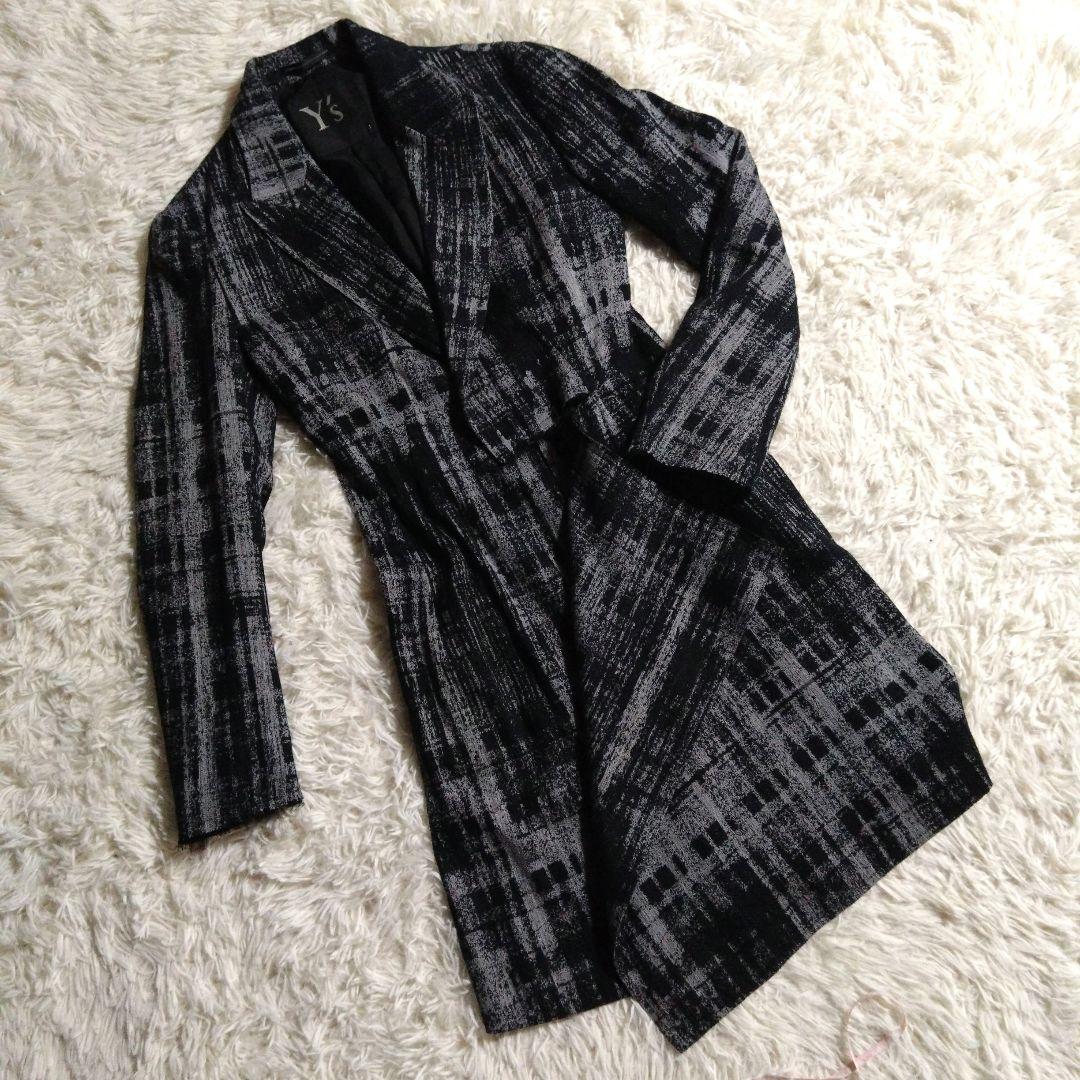 2025・26現行✨Y'sフェイデッド・プレイド・ジャカードジャケット