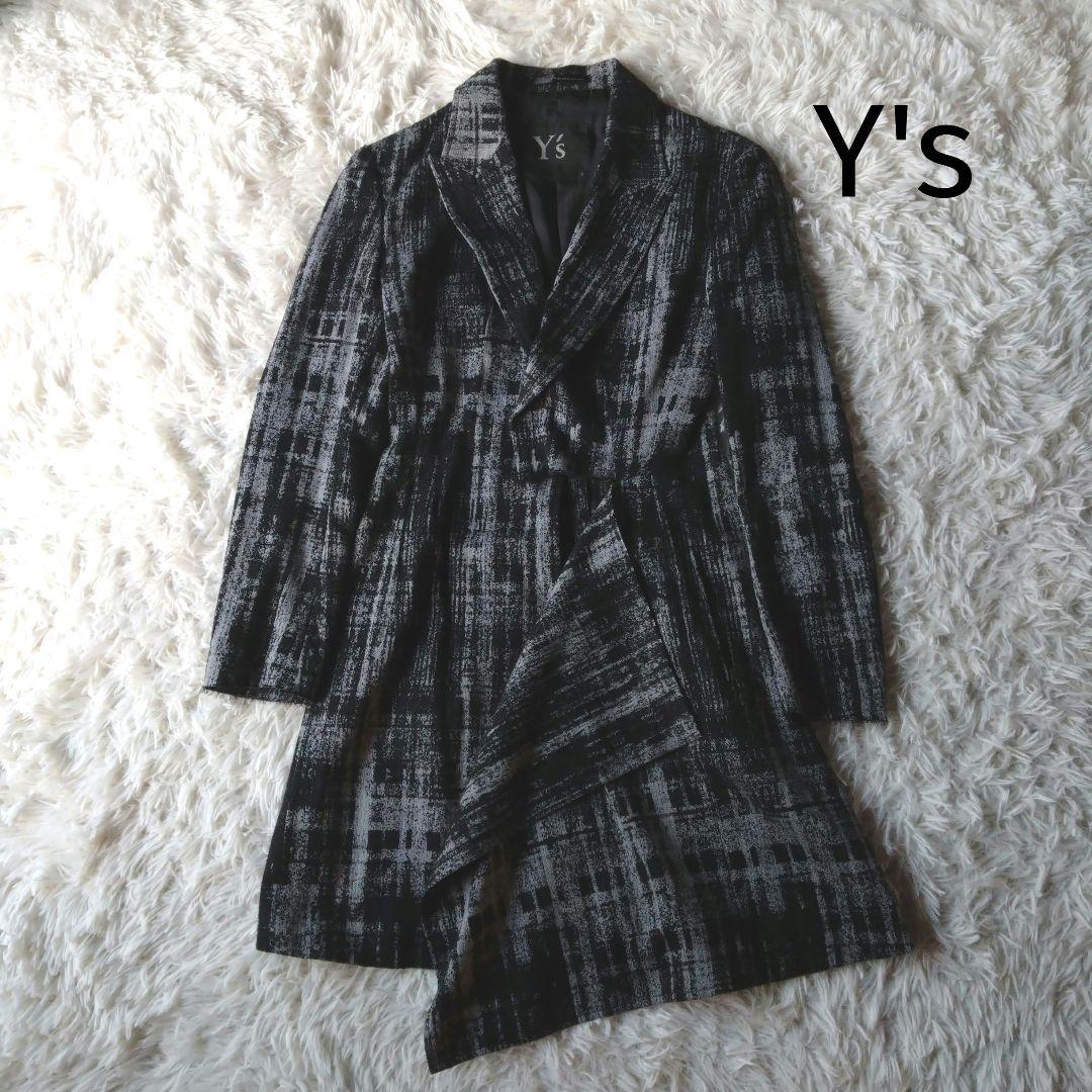 2025・26現行✨Y'sフェイデッド・プレイド・ジャカードジャケット