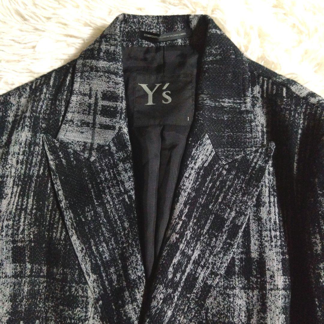 2025・26現行✨Y'sフェイデッド・プレイド・ジャカードジャケット