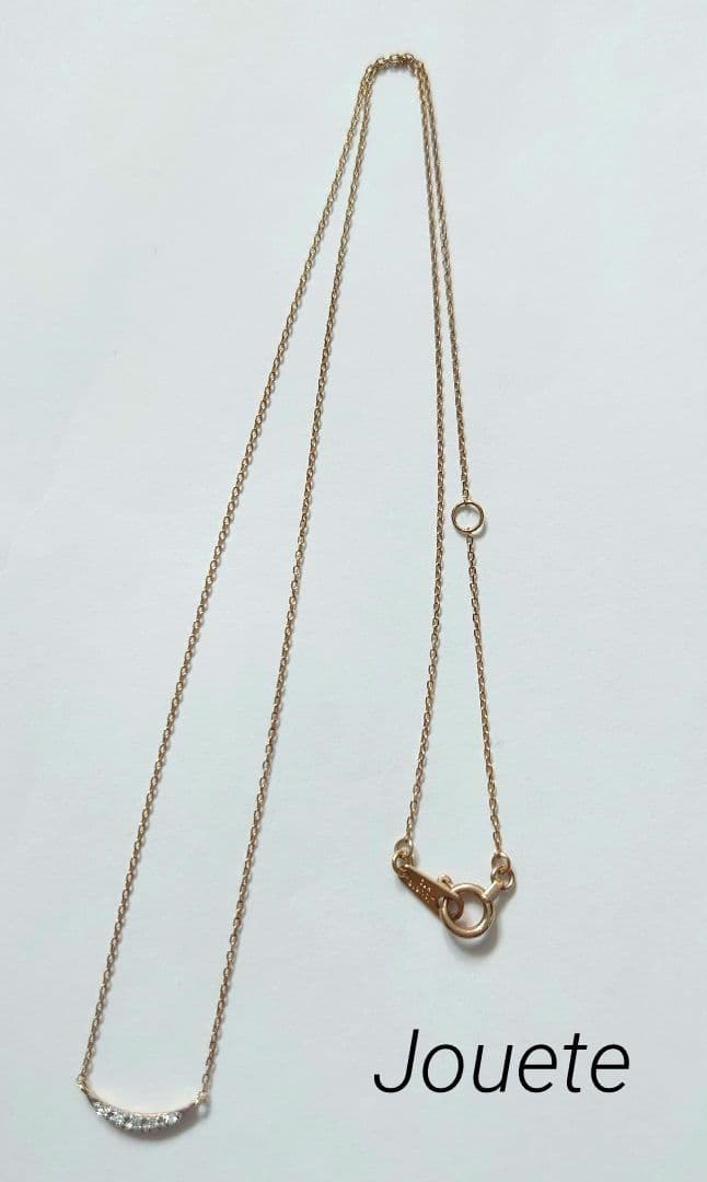 Jouete クレセントムーン ダイヤモンド K10 ネックレス