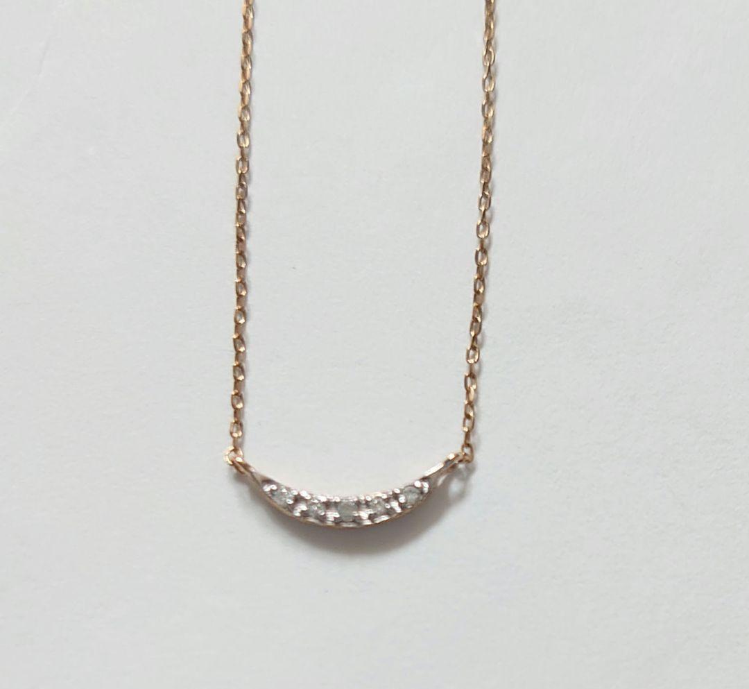 Jouete クレセントムーン ダイヤモンド K10 ネックレス