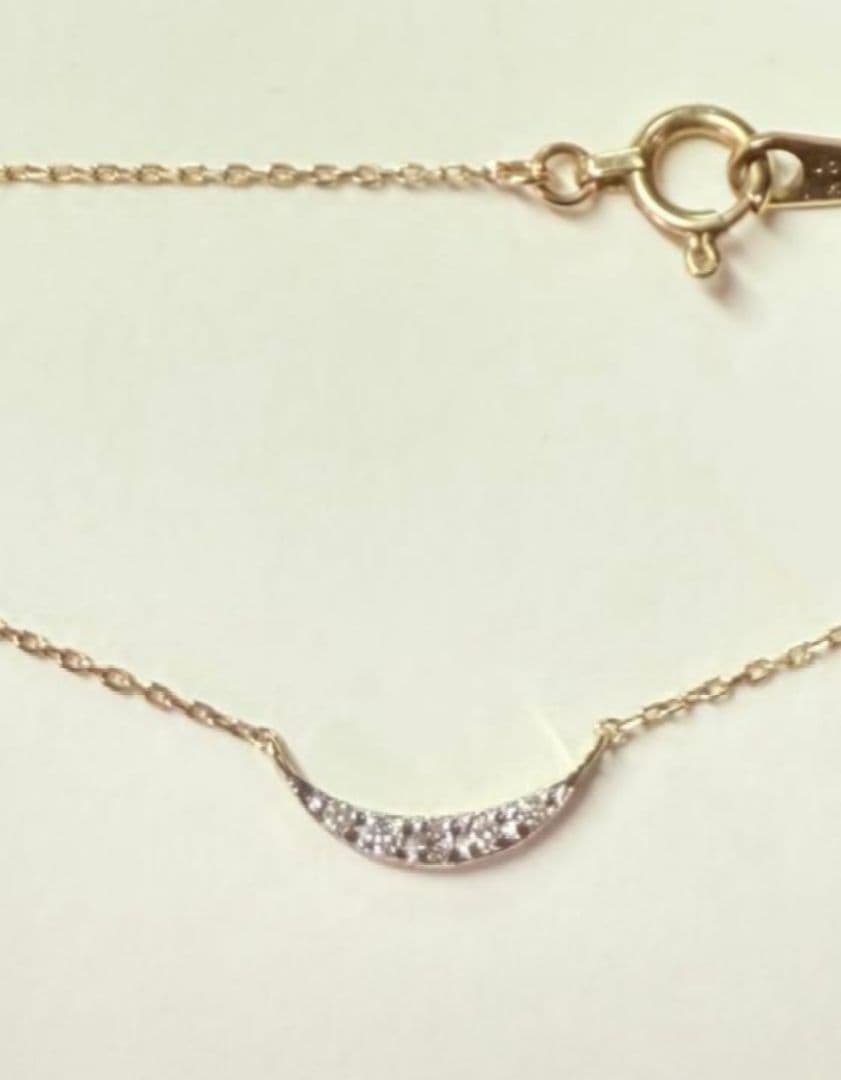 Jouete クレセントムーン ダイヤモンド K10 ネックレス