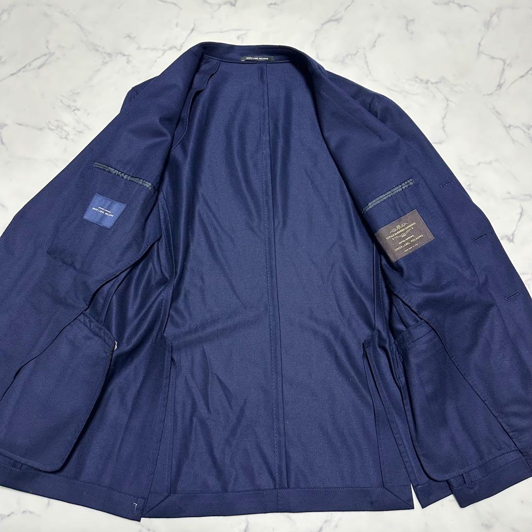 未使用級美品　ユナイテッドアローズ　カノニコ生地　ネイビースーツ　サキソニー　紺