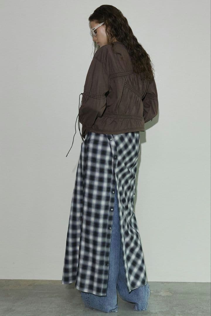 メゾンスペシャル　ボタンスリットチェックキャミワンピース