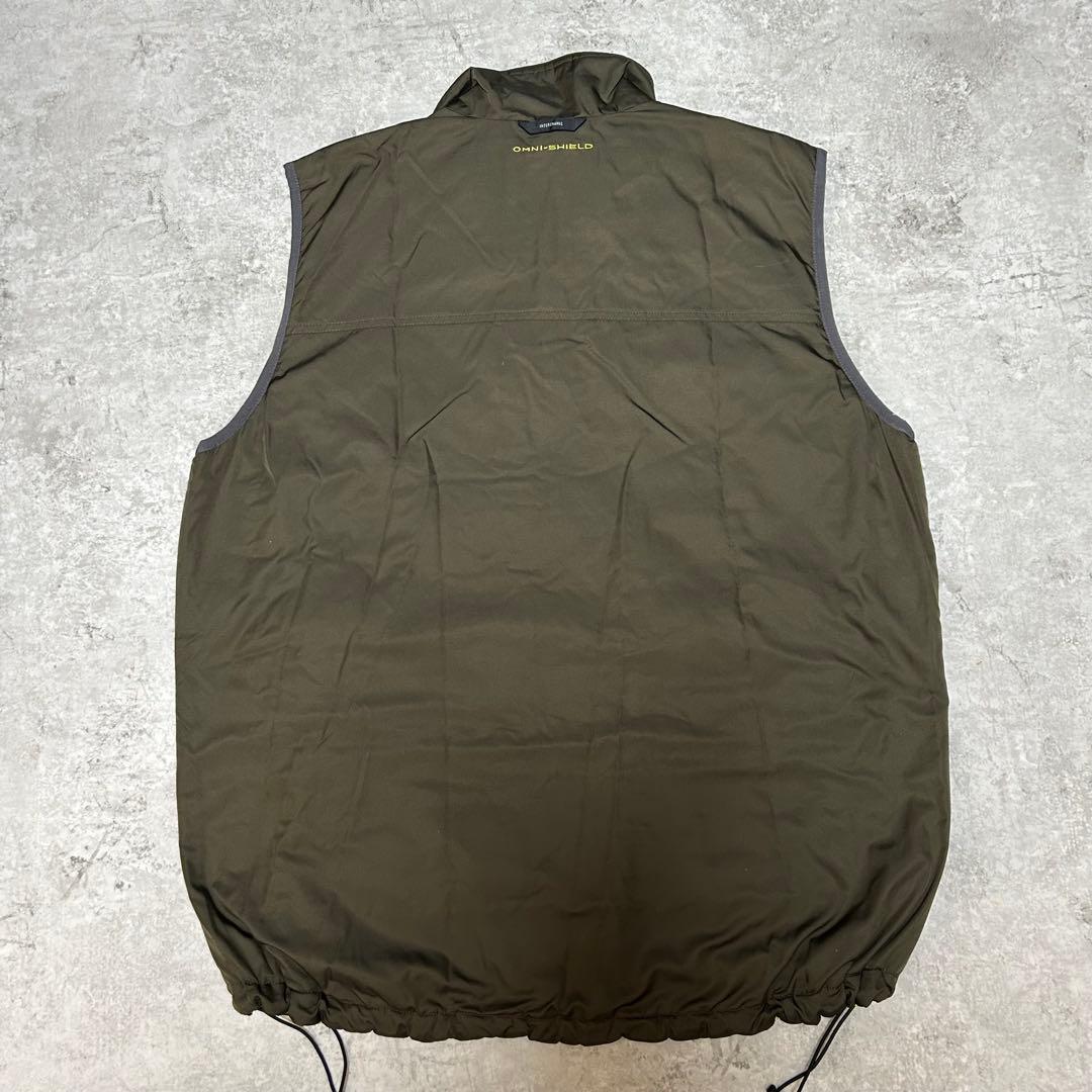 Columbia プリマロフト リバーシブル 中綿 ベスト カーキ 黄緑 XL