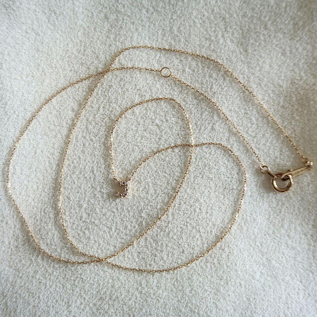 ダイヤモンド♡【ミントジャム】K10イニシャル『J』ネックレス☆アガット 好きも