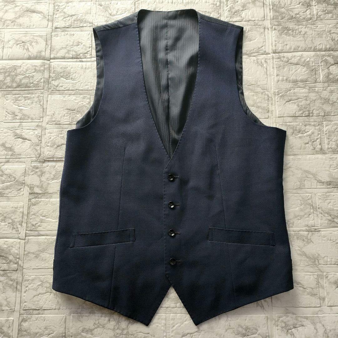 【XL】スーツセレクト　3ピース　セットアップスーツ　ネイビー　A7