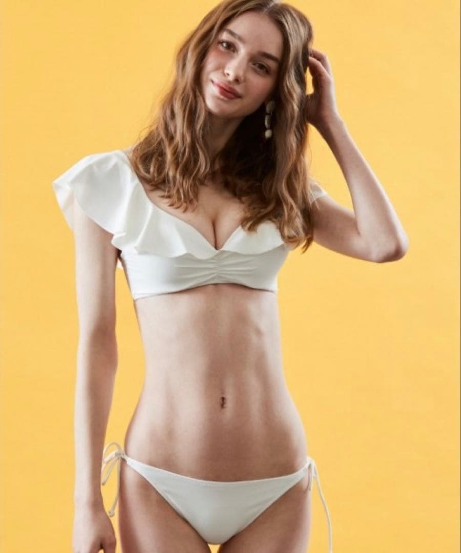 San-ai Resort 水着 ビキニ ホワイト 白 フリル リボン