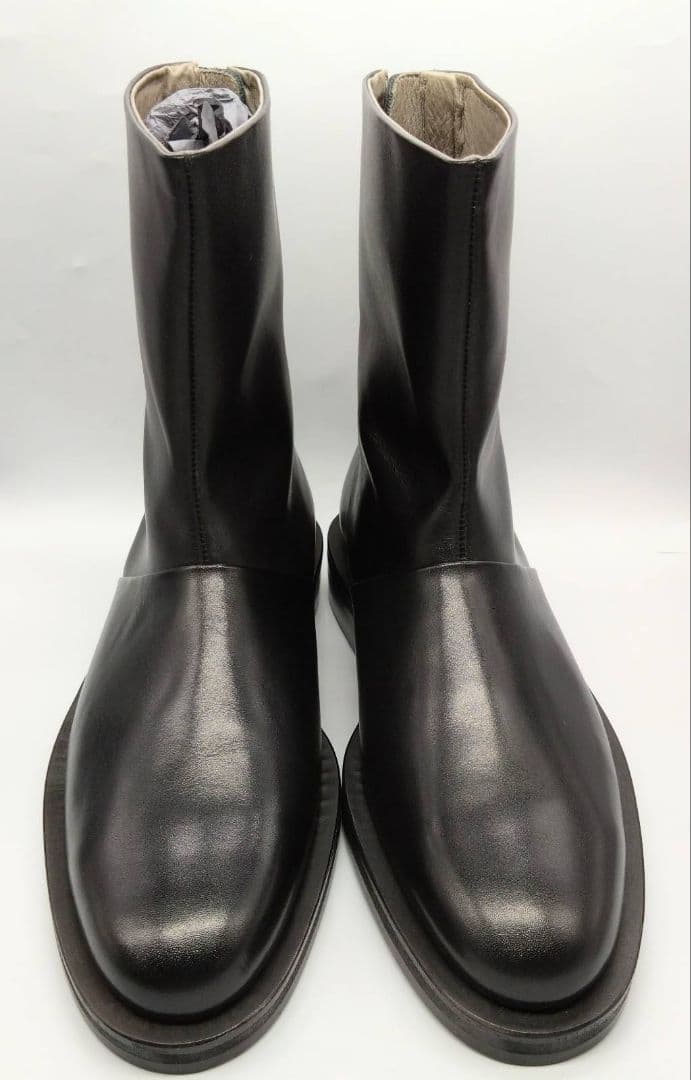 新品 ISHMM イシュム back zip boots black レザー42