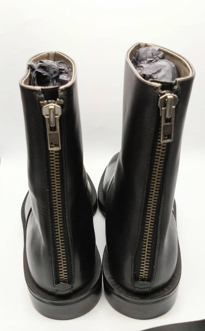 新品 ISHMM イシュム back zip boots black レザー42