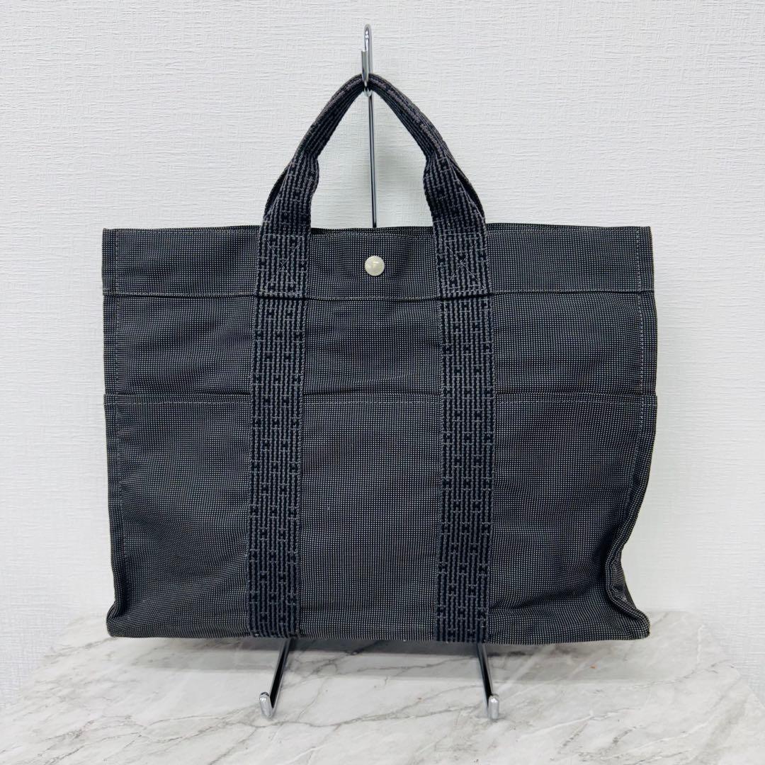 ✨HERMES✨エルメス✨エールライン✨グレー✨ナイロンキャンバス✨トートバッグ