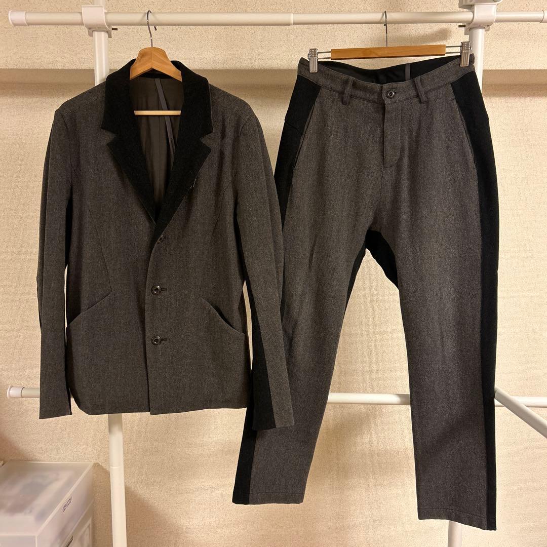 KAZUYUKIKUMAGAI　 カシミア混ストレッチヘリンボーンセットアップ