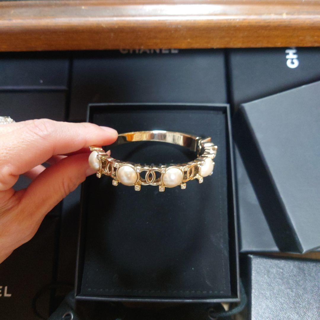 シャネル　ブレスレット　バングル　パール　ココマーク