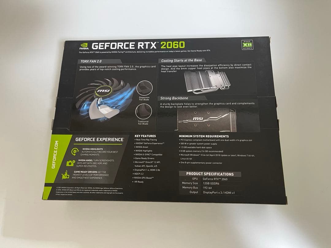 【未使用品】GeForce RTX 2060 VENTUS 12G OC