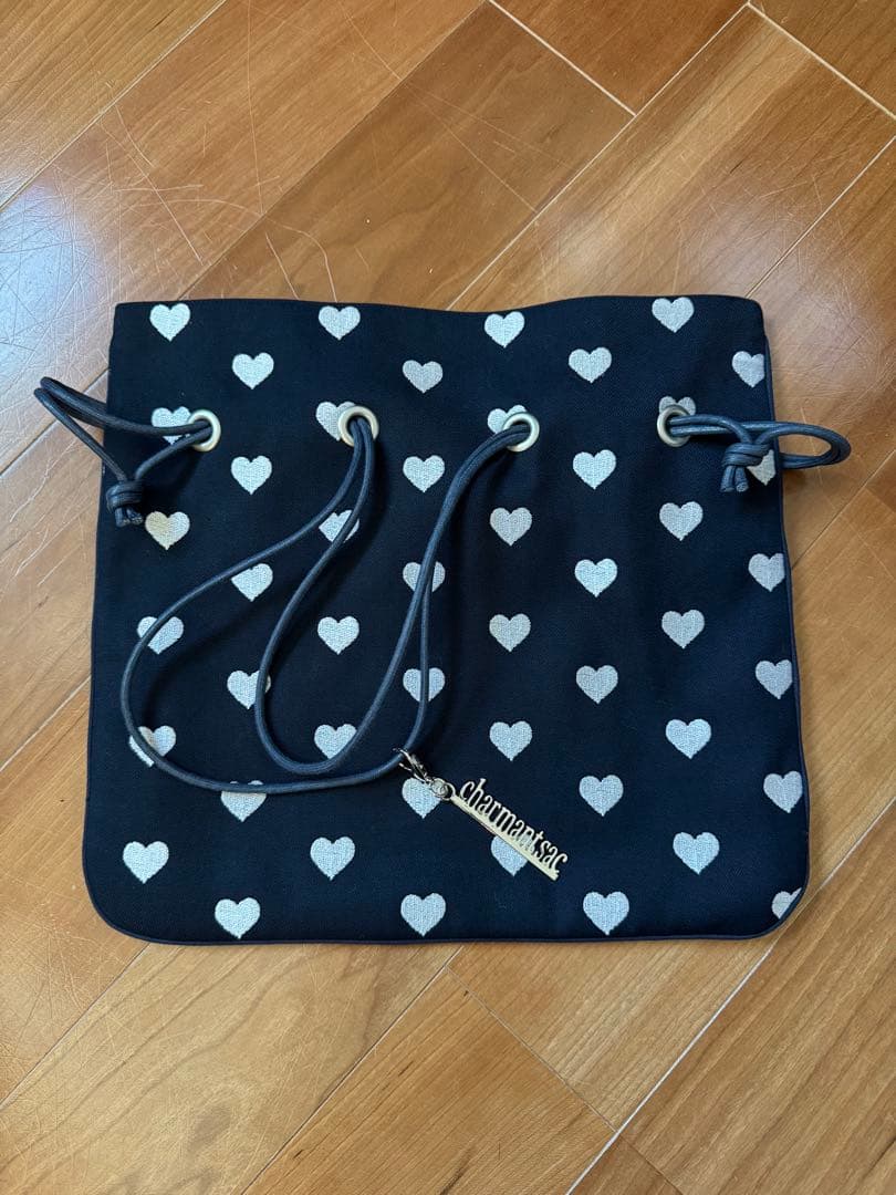 Charmantsac ハート エンブロイダリー巾着バッグ　限定完売品