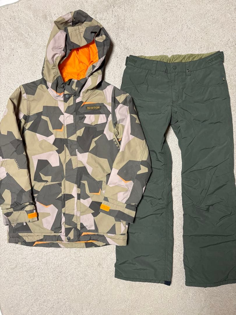 BURTON バートン 迷彩スキーウェア スノーボードウェア 160上下