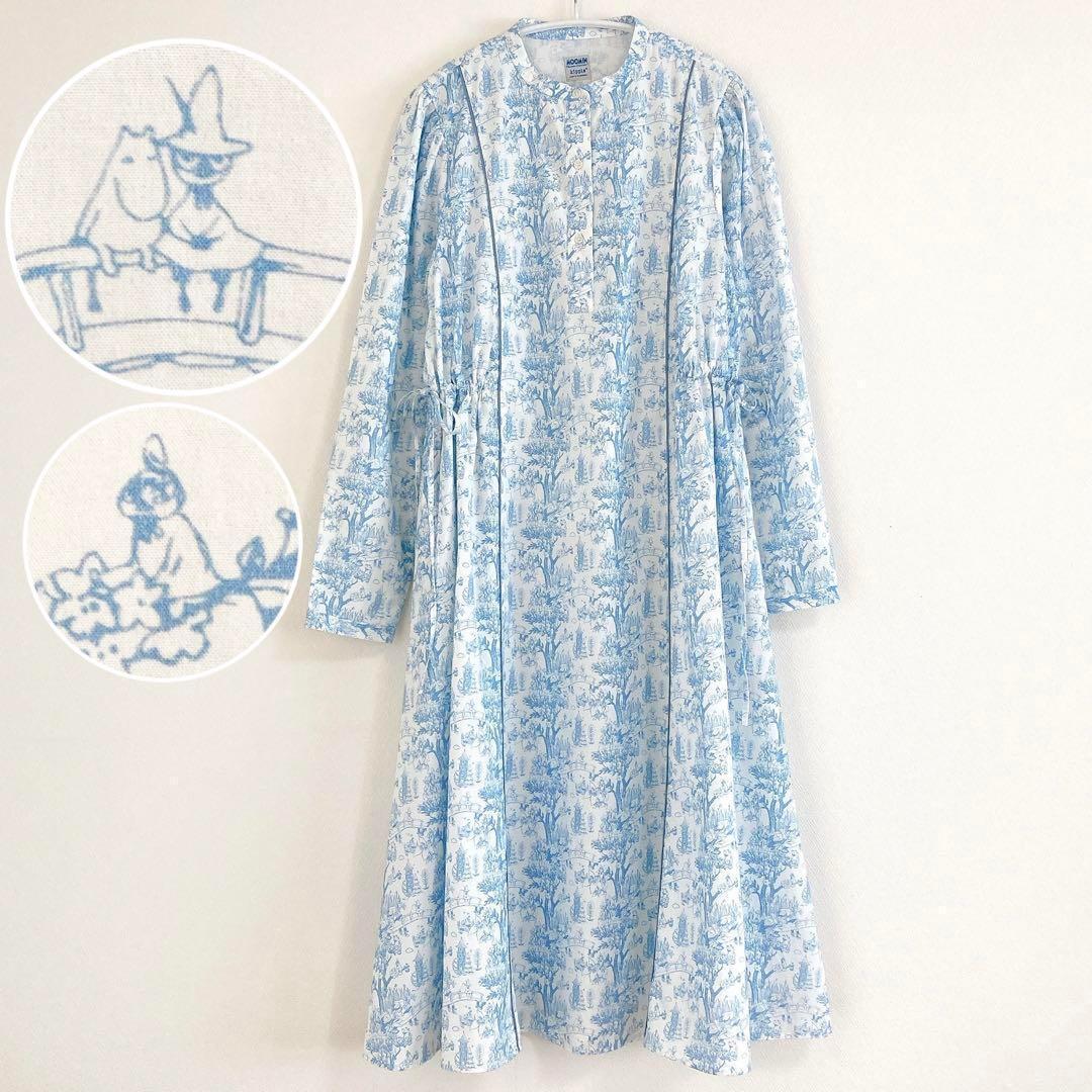 ムーミン × kippis パイピングワンピース　F　ブルー　afternoon