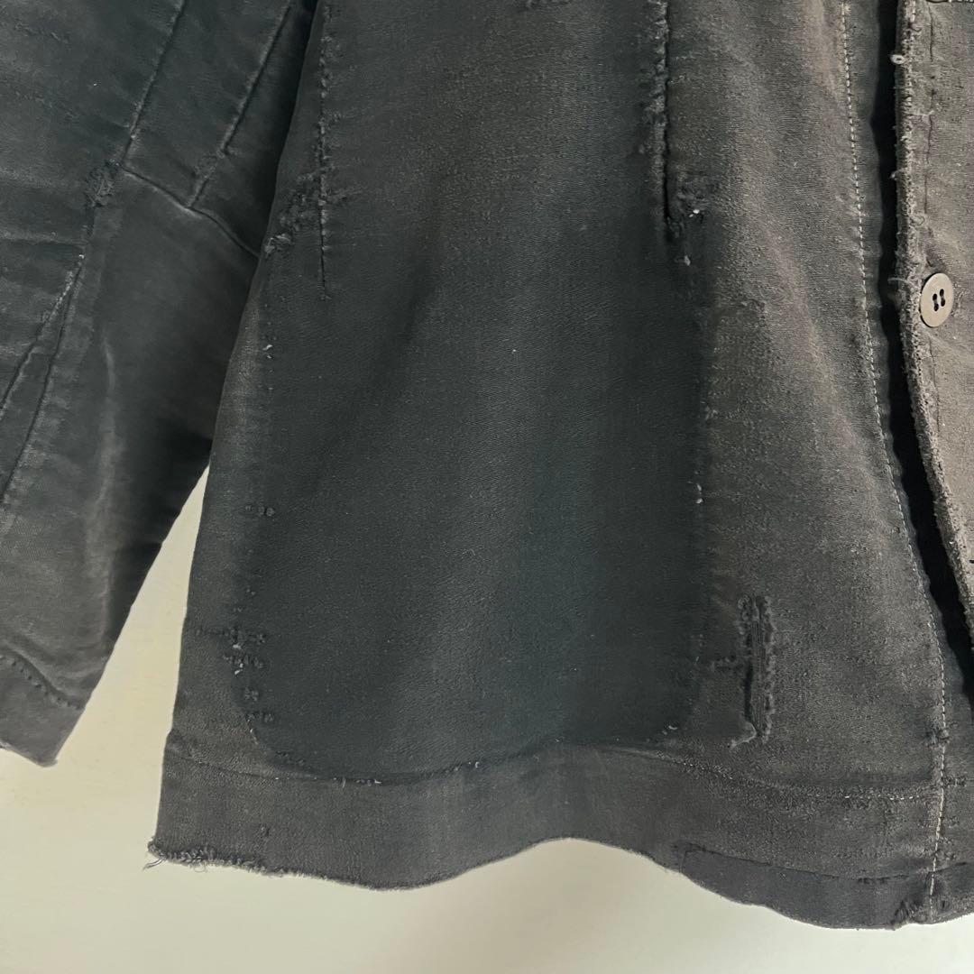 30s 40s フレンチ ブラックモールスキンジャケット テーラード 希少 襤褸