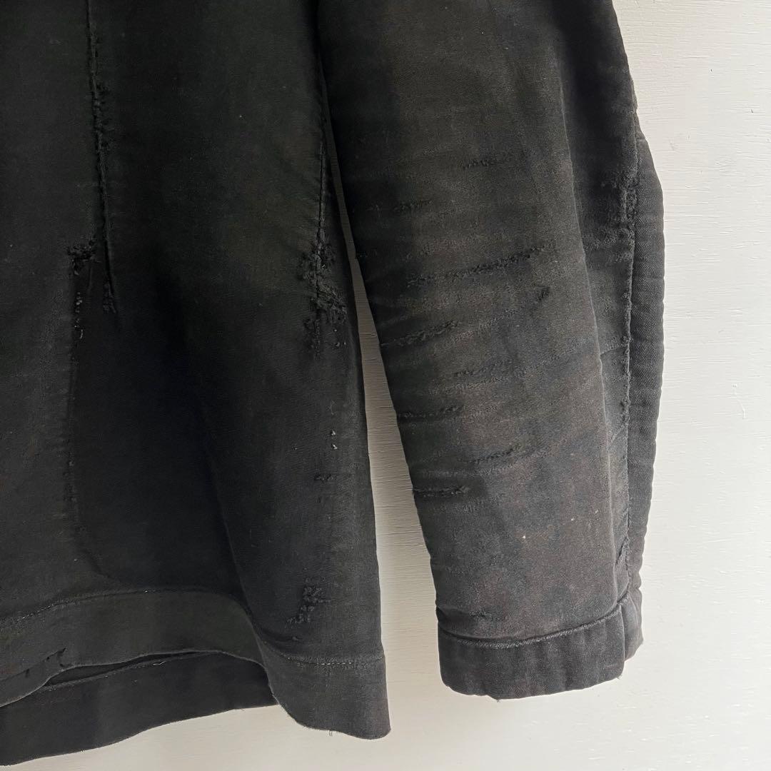 30s 40s フレンチ ブラックモールスキンジャケット テーラード 希少 襤褸