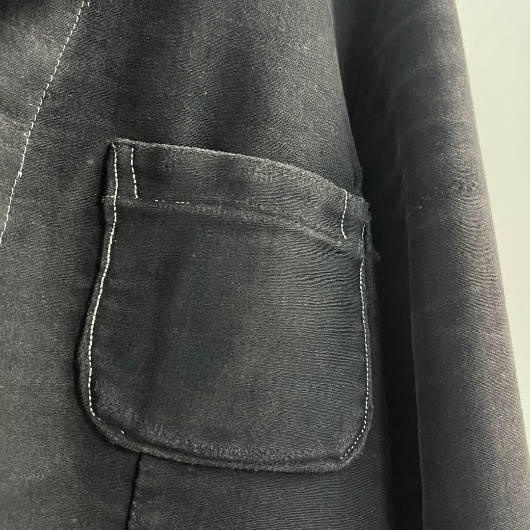 30s 40s フレンチ ブラックモールスキンジャケット テーラード 希少 襤褸