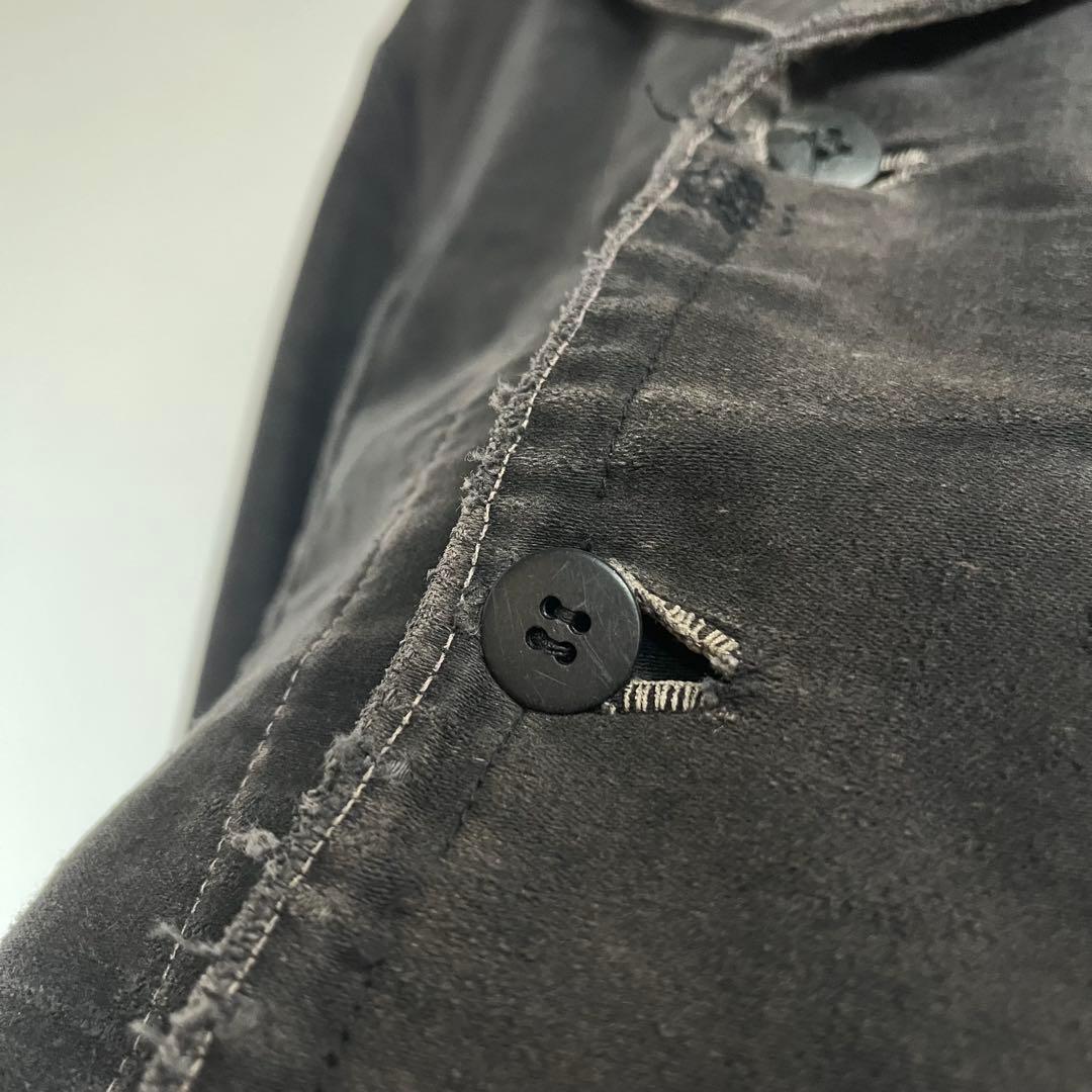 30s 40s フレンチ ブラックモールスキンジャケット テーラード 希少 襤褸