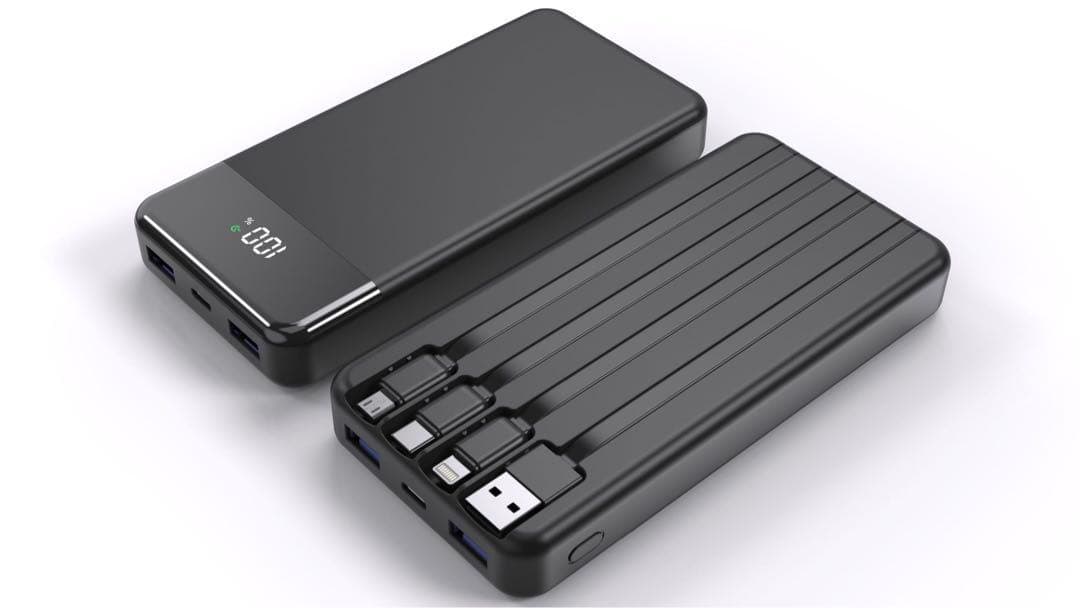 35000mAh大容量 ケーブル内蔵 モバイルバッテリー 22.5W 急速充電